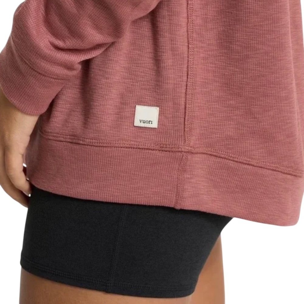 Vuori Sunrise Long Sleeve Crew Sweatshirt – Rosewood Heather – Women’s XS - Picture 4 of 6